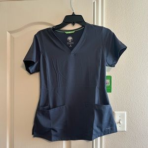 NWT Healing Hands Monica Scrub Top Pewter